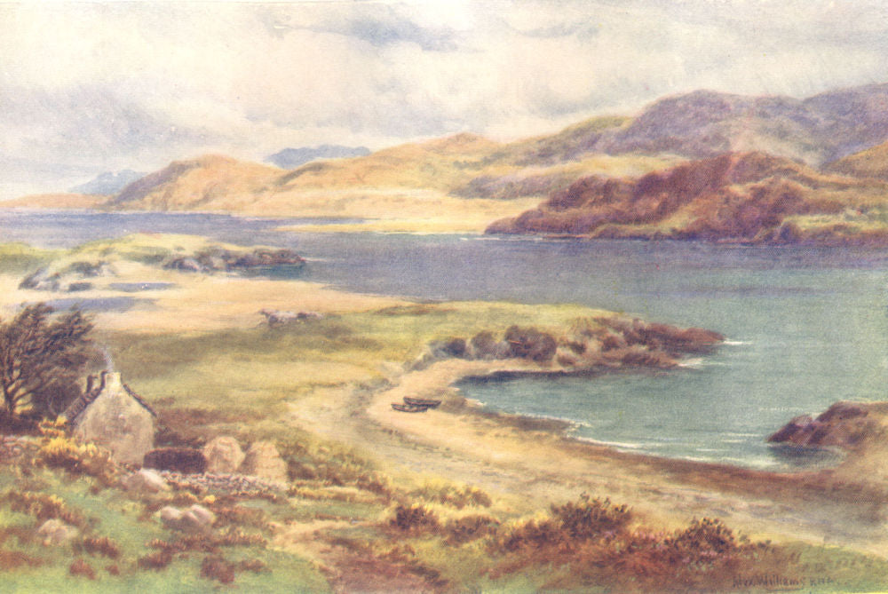 ULSTER. The Entrance to Mulroy Bay, Donegal. Beach. Boat. Cottage. c1912 print